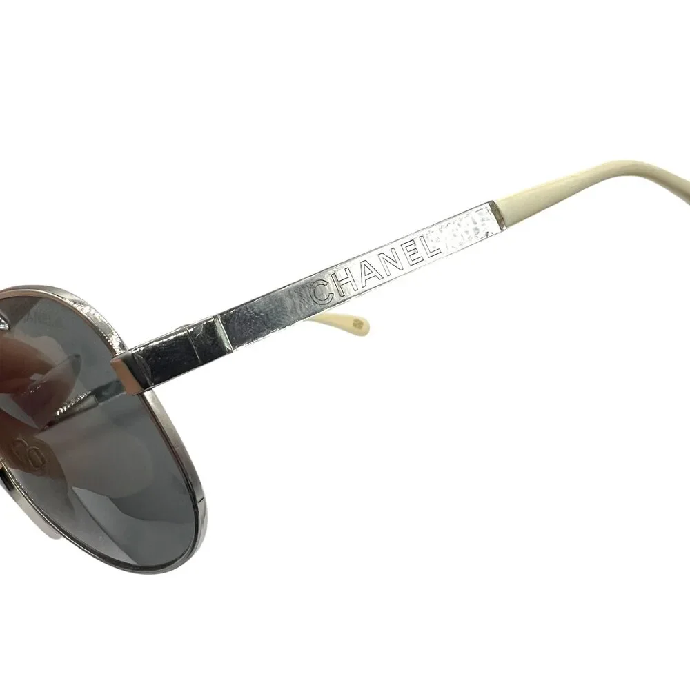 CHANEL silver mirrored